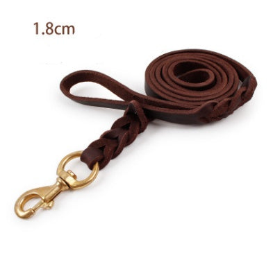 The first layer of leather dog leashes in the large dog chain demu training rope horse dog Golden Retriever dog rope