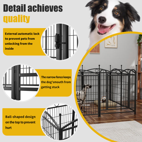 32 Inch 8 Panel Metal Dog Fence Pet Outdoor Playpen