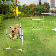 4-piece Dog Agility Training Equipment With Height-adjustable Jumping Poles