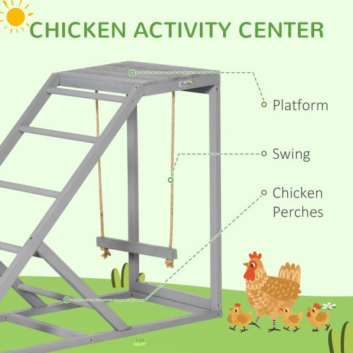 Swing Set With Chicken Perch And Hen Ladder, Chicken Coop Toys